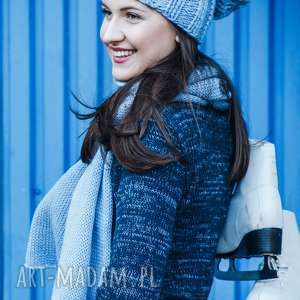 handmade swetry półgolf granatowo-niebieski