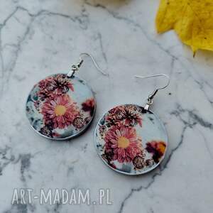 Prezent Kolczyki z grafiką Zimowe kwiaty