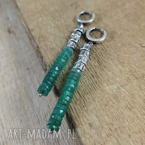 Kolczyki - surowy onyks, srebro 925