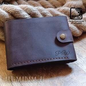 Prezent Męski skórzany portfel z RFID z grawerem na 11 kart zdjęcia