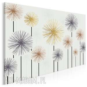 obraz na płótnie - metaliczne kwiaty - 120x80 cm (61001)