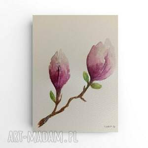 Akwarela A5 Kwiaty Paulina Lebida - ręcznie malowana, bez ramy