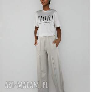 Eleganckie dresowe z szerokimi nogawkami - spodnie, wild leg