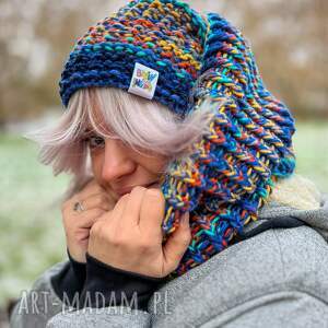 komin merino 50 górski potok z wełny premium na drutach