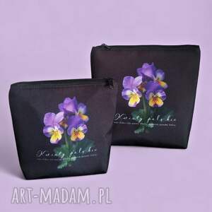 dwie kosmetyczki bratki kolekcji kwiaty polskie, komplet, etui