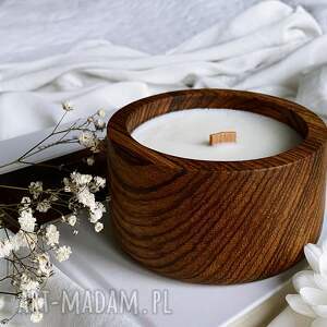 ręcznie zrobione świeczniki sojowa, zapachowa świeca w drewnie