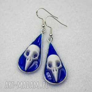 kolczyki gotyckie z czaszką 059, czarna scena żywica