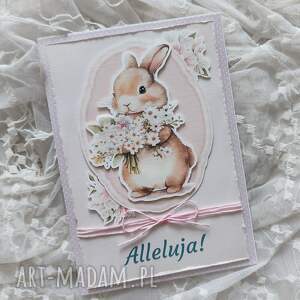 handmade scrapbooking kartki kartka wielkanocna z króliczkiem