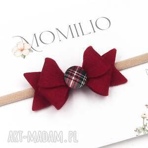 handmade święta upominek opaska do włosów butterfly bow christmas