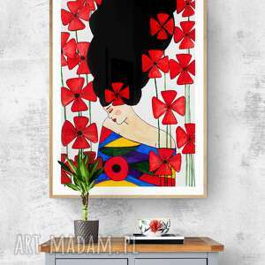 plakaty plakat 70x100 cm kobieta kwiat