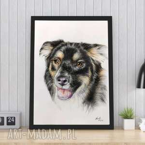 rysunek grafika czarny pies, psa ścianę, oryginalna