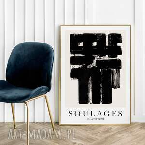 plakaty plakat soulages eau - forte xb - format 40x50 cm