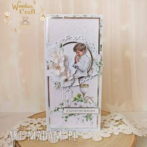 kartka komunijna, pamiątka pierwszej komunii, prezent bright 1 gotowa pamiątka