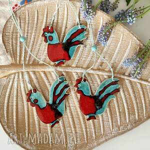 duży ceramiczny kogut - ozdoba wisząca, kogucik, zawieszka ceramiczna, dekoracja