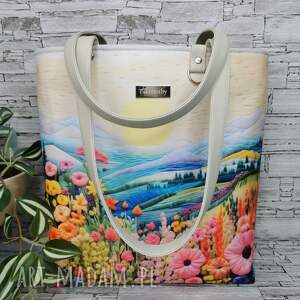 torebka damska shopper bag na ramię zamykana - pejzaż 4, polski produkt