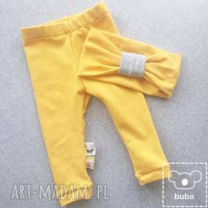 handmade zestaw legginsy z metkami i opaska