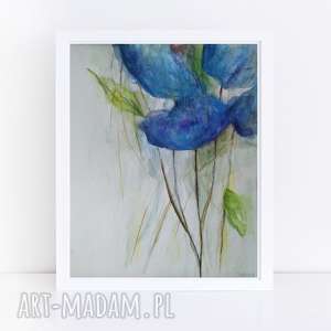 kwiaty - akwarela formatu A4 farby abstrakcja, papier, kredki