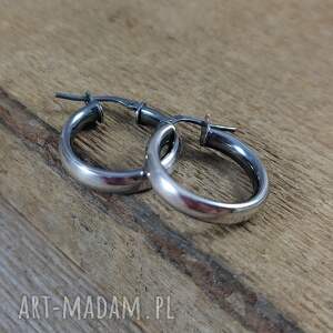 delikatne kolczyki, koła, srebro oksydowane