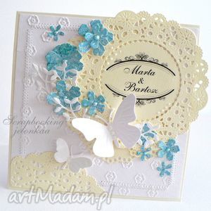 handmade scrapbooking kartki kartka ślubna z imionami