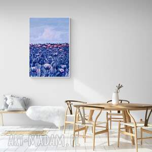 analogowy fotoobraz malowany ekolina, natura, tulipany, pole, abstrakcja