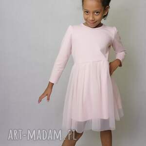 sukienka dla dziewczynki tiulowa różowa z tiulem