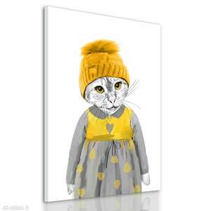 obraz drukowany na płótnie mały kotek w sukience formacie 60x80cm 02510