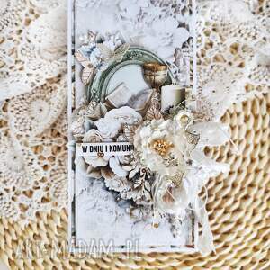 Prezent komunijna, elegancka, kartka