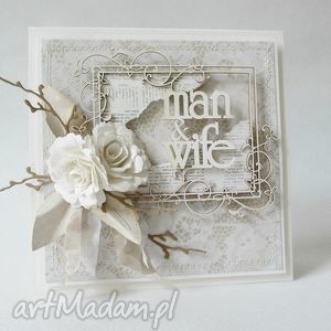 handmade scrapbooking kartki ślubna w pudełku