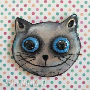 handmade magnesy magnes ''halloween blue - eyed cat''