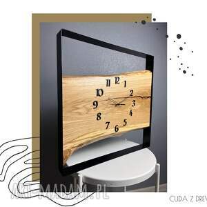 ręcznie wykonane zegary kwadratowy zegar z drewnianym akcentem