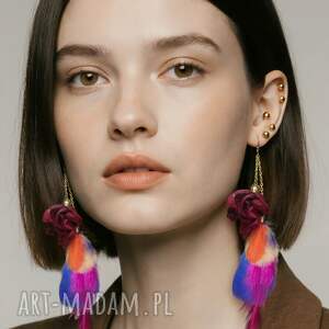 dlugie kolczyki pióra i kwiaty fol, dam et bo fri