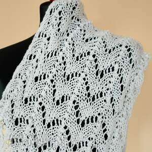 Biały szal z jedwabiem i kaszmirem, kaszmir, jedwab