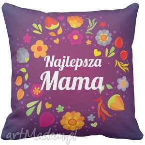 handmade poduszki poduszka kwiaty najlepsza mama 6526