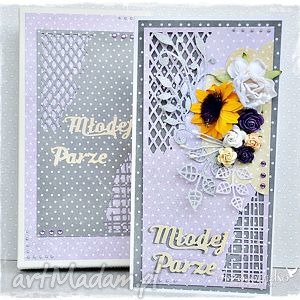 niezwykłe ślubne życzenia, kartka, kwiaty prezent, pudełko scrapbooking