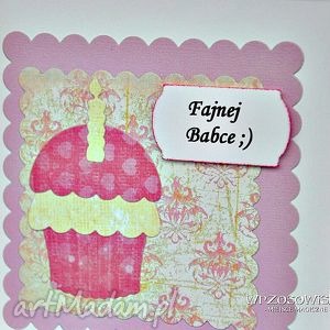 fajnej babce, kartka scrab babeczka cupcake