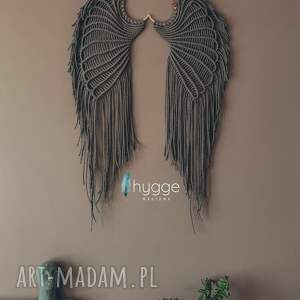 handmade dekoracje skrzydła anioła XXL makrama cappucino