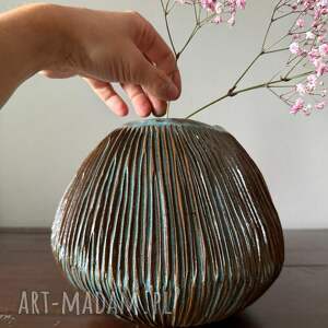 Wazon ceramiczny Deep Lines, rzeźba, dekoracja