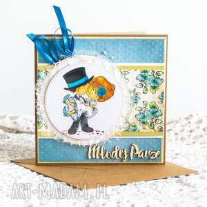 ręczne wykonanie scrapbooking kartki kartka ślubna - młodej parze (2 )