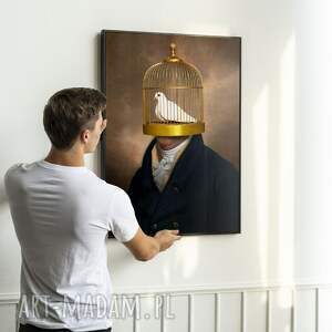 plakat w złotej klatce - format 40x50 cm złotem