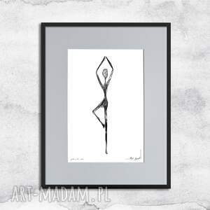 grafika z ramą - joga nr 146 dekoracja na ścianę dla jogina przedpokoju