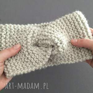 Prezent Złap klimat jesieni - wełniana OPASKA z alpaką - JASNOSZARA