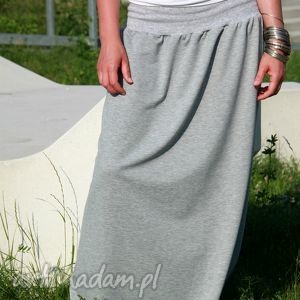 spódnica dresowa maxi bawełna szara / grafit - mary