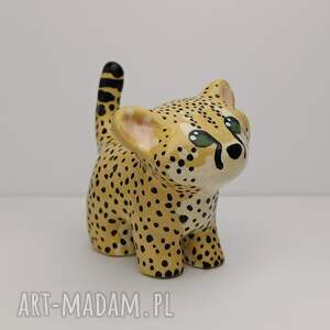 figurka gepard dziki kot ręcznie malowana mała dekoracyjna, zwierzę