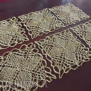 Serwetki na drutach w kolorze starego złota, kpl 6 szt