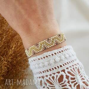 pastelowa bransoletka we wzory, biżuteria bransoletki, szkło japońskie