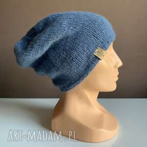 ręcznie robiona czapka handmade turkusowa alpaka - NitkoweLove