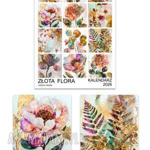 justyna jaszke kalendarz 2026 złota flora 15x21 cm botanika