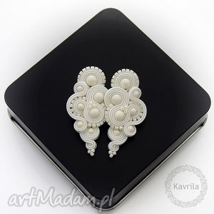 kolczyki ślubne lispiro milky soutache - Kavrila main ślub
