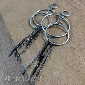 Długie kolczyki ze spinelem, spinel, koła