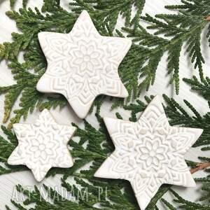 handmade upominki świąteczne komplet 3 magnesów gwiazdek